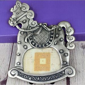 NIB - Mi Amore Rocking Horse Stars Pewter Picture Frame